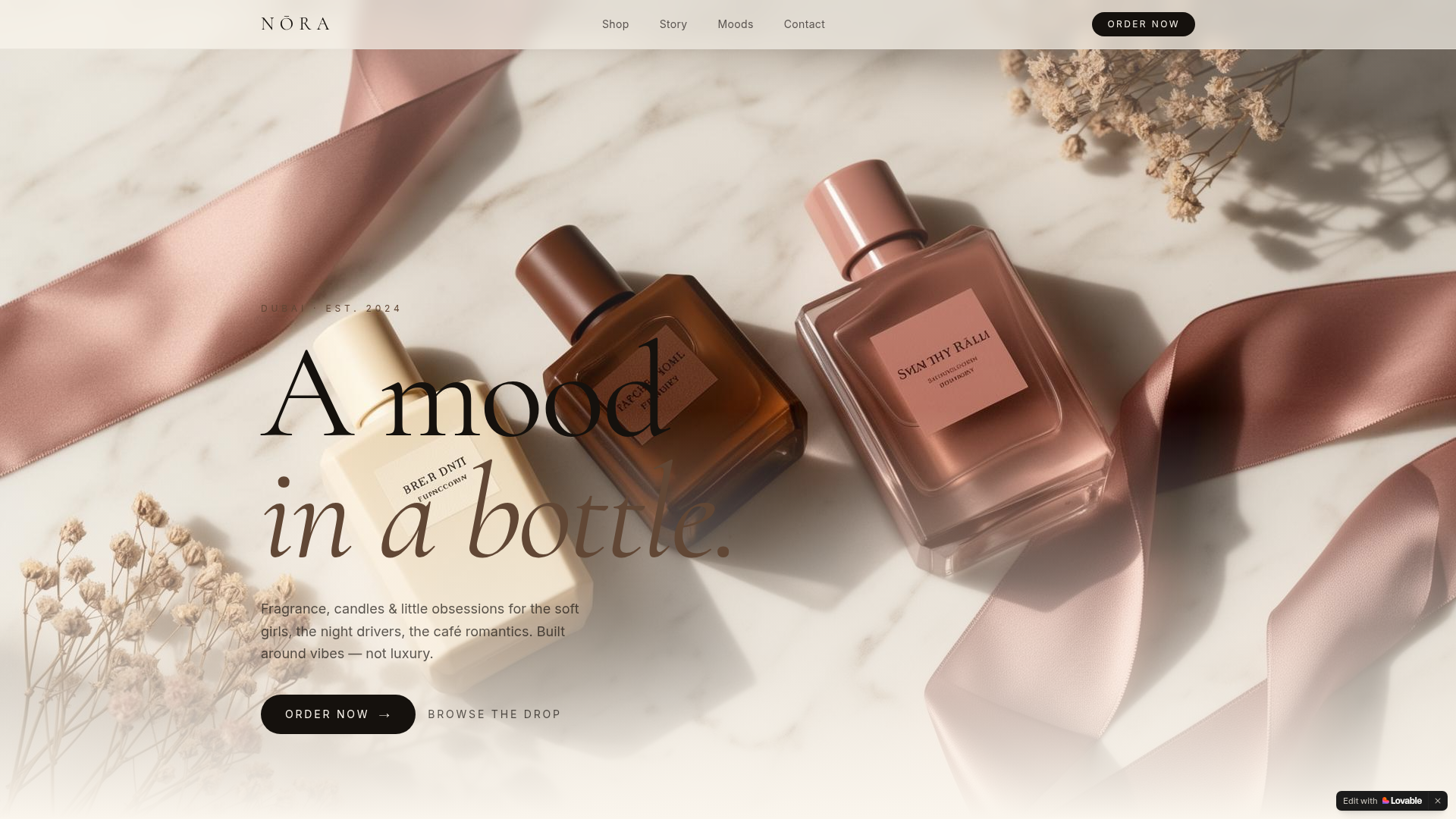 Nora — Perfume · E-commerce project by Blankspace Studios
